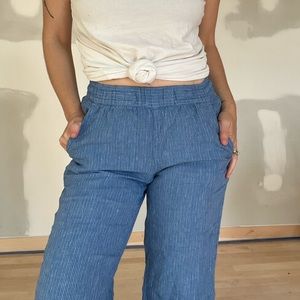 LL bean striped linen pants